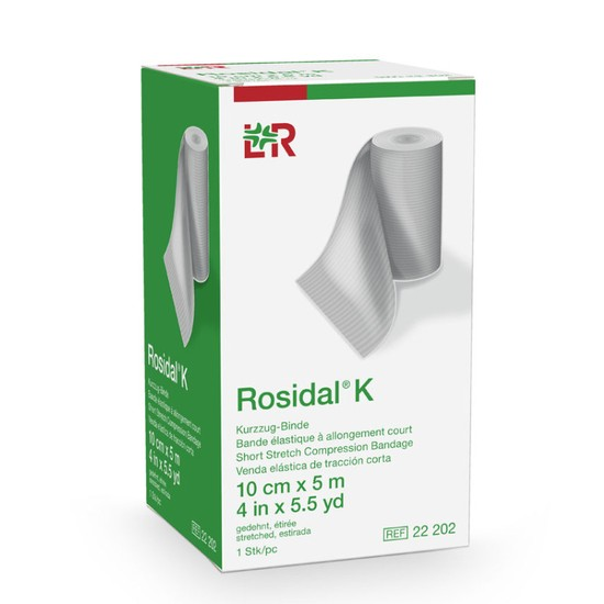 ROSIDAL K-BANDAGEM DE CURTO ESTIRAMENTO E ALTA COMPRESSAO -10CM X 5M Lote211857202 Ean 4021447222028