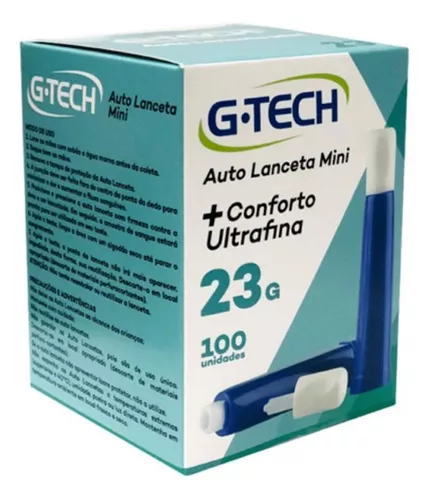 Auto Lanceta G-Tech Mini 23G caixa com 100 unidades
