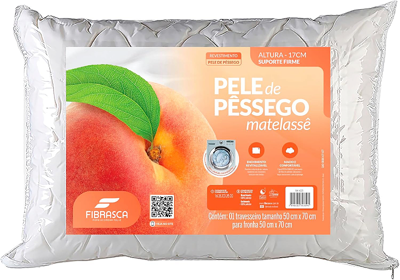 TRAVESSEIRO PELE DE PESSEGO MATELASSE 50X70