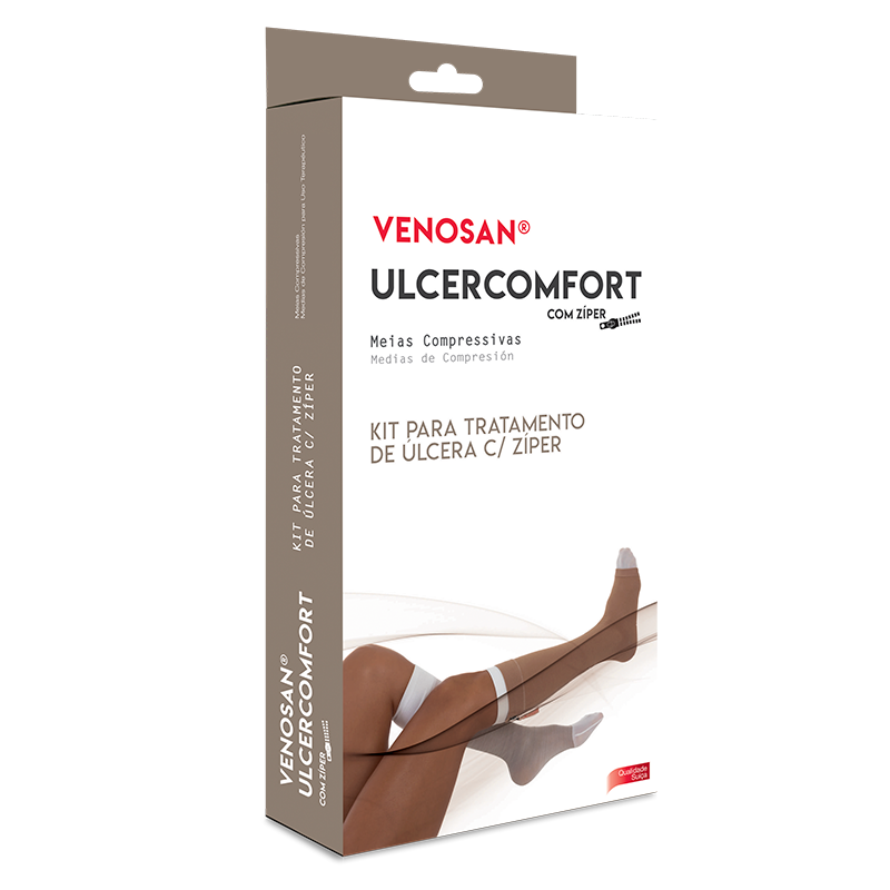 VENOSAN ULCERCOMFORT 30-45MMHG AD XG CURTA BEGE/BRANCO Lote565392 Ean 7898360913527